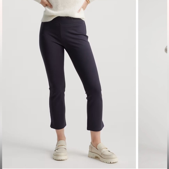 Quince Pants - Quince Ultra-Stretch Ponte Kick Flare Cropped Pants size XS navy